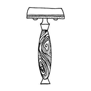 black and white wood grain safety razor