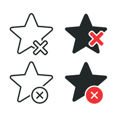 Star cross x icon. Illustration vector