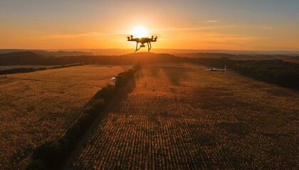 外で飛んでいるドローン