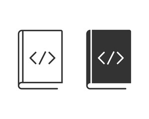 Coding book icon. illustration vector