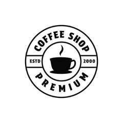 coffee shop logo design concept vintage retro label circle