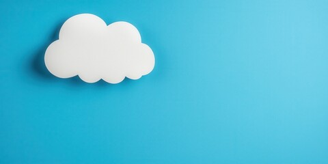 White cloud on a blue background, ideal for creative projects and design purposes.