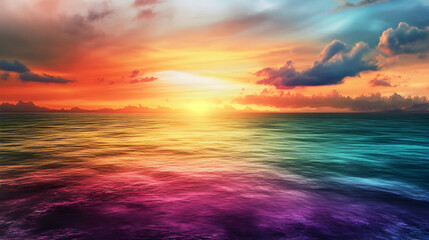 Fototapeta premium Rainbow over the sea