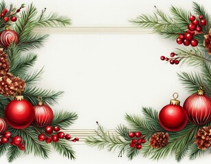 classic Christmas border christmas white background celebration.
