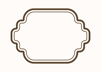 Vintage dark frame. Victorian border in baroque style. Minimalist creativity and art. Ornament for scrapbooking. Place for text. Flat vector illustration