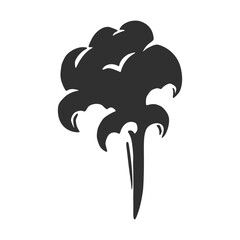 Hand drawn explosion cloud, splash smoke element. Comic doodle sketch style. Splash cloud icon. Isolated vector illustration