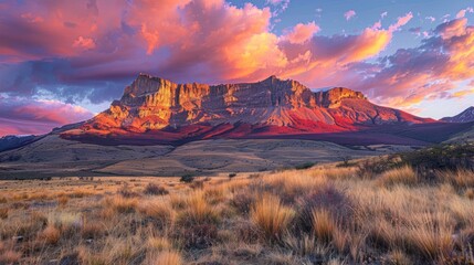 Naklejka premium Majestic Mountain at Sunset