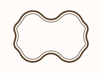 Vintage dark frame. Victorian border in baroque style. Minimalist creativity and art. Rococo ornament. Graphic element for website. Flat vector illustration