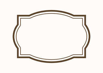 Vintage dark frame. Victorian border in baroque style. Minimalist creativity and art. Rococo ornament. Template and layout. Flat vector illustration