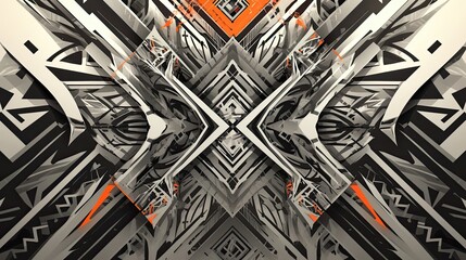 Fototapeta premium Abstract Geometric Pattern with Intersecting Lines and Shapes