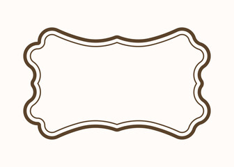 Vintage dark frame. Victorian border in baroque style. Luxury divider for book. Classical ornament. Graphic element for website. Flat vector illustration