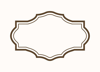 Vintage dark frame. Victorian border in baroque style. Luxury divider for book. Classical rococo ornament. Poster or banner for website. Flat vector illustration