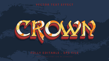 3d Grunge Crown Editable Text Effect Design