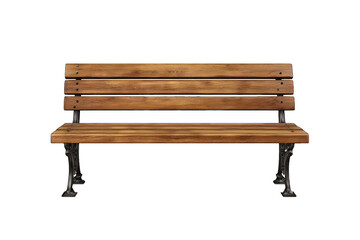 Classic Wooden Park Bench with Metal Legs