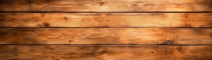 Fototapeta premium Rustic brown stained wooden wall texture background with rich wood grain pattern for design projects