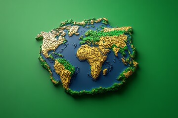 Pixel art of Earth in 8-bit style, with vibrant, retro colors and pixelated continents and oceans