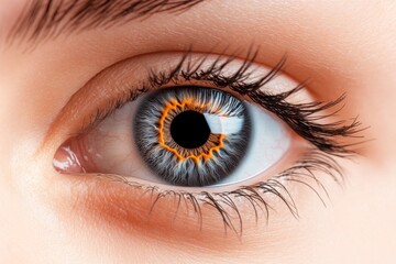 Simple line art of an eye with lashes and an abstract iris, capturing elegance with minimal details