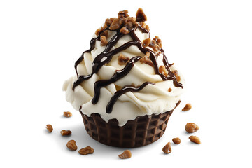 Chocolate Dipped Ice Cream Sundae with Toppings