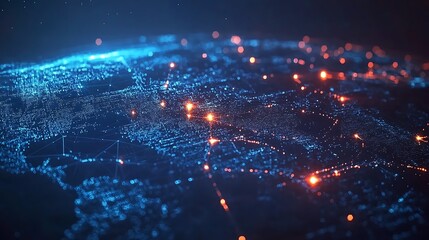 Obraz premium Explore the intricacies of a digital world network
