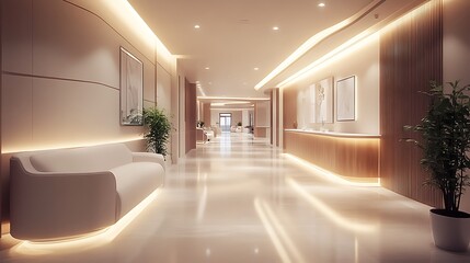 Explore a modern well-lit corridor design for enhanced ambiance