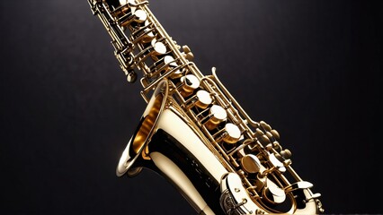 saxophone on black background