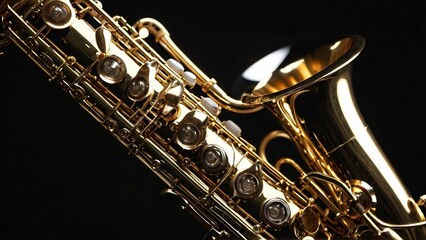 Obraz premium saxophone on black background