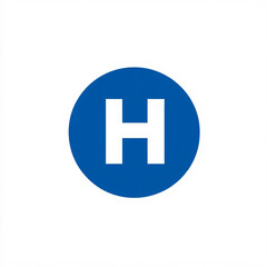 Obraz premium A simple blue circle with a white capital 