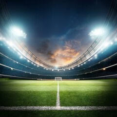 Stadium Background I Sports Green Stadium  AI Image