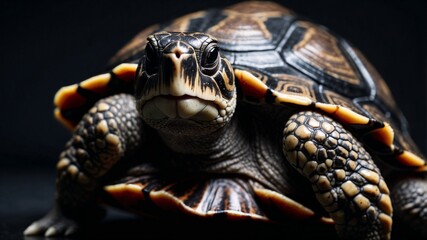 Naklejka premium cute turtle photo close up animal kingdom wallpaper