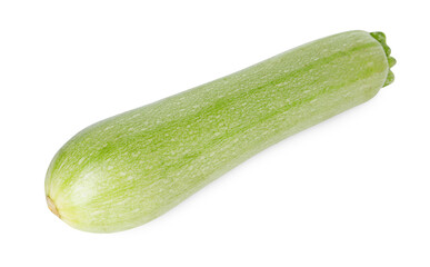 One fresh ripe zucchini isolated on white