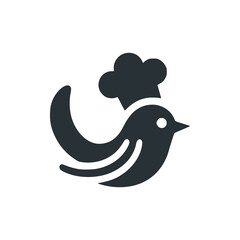 bird chef food restaurant logo vector illustration template design