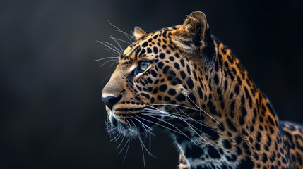 Fototapeta premium a portrait of a majestic jaguar, captured with great detail and intensity.