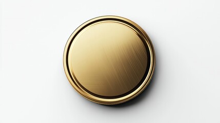 Detailed render of a gold coin icon, top view with a polished metallic texture on white background.