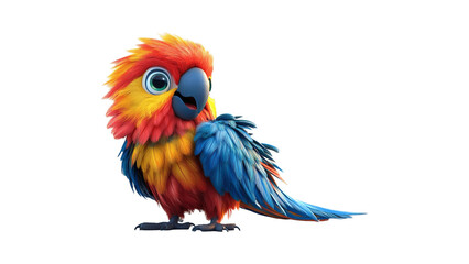 Obraz premium cartoon parrot bird design flat vector illustration isolated on white background