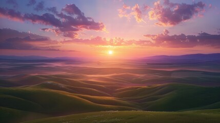 Sunrise over Rolling Hills