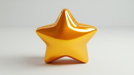 Isolated 3D gold star icon with polished shine, centered on a plain white background.