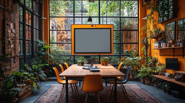 coworking space with desks