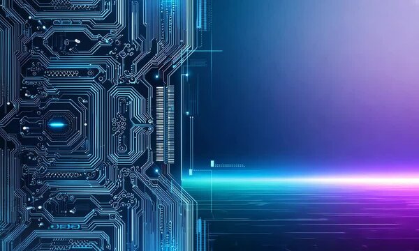 Futuristic, line neon Digital Grid background. Network Tech Wallpaper. Copy space template seamless loop backdrop
