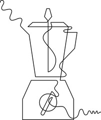 one line art blender vector illustration. line art, one continuous line, simple, hand drawn and sketch style. for icons, symbols, signs or logos