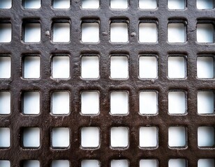 metal sewage grate iron sewer storm drain bars pattern texture macro closeup