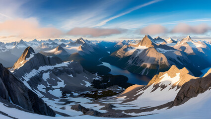 Epic View of Majestic Mountain Range Peaks