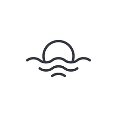 Simple Sunset Logo Template Icon