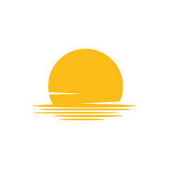 Simple Sunset Logo Template Icon