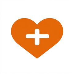 Obraz premium A simple heart icon with a medical cross, representing health, care, and wellness.