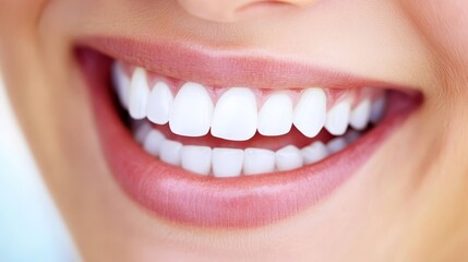 Obraz premium Close up of a Woman s Smile with White Teeth and Pink Lips