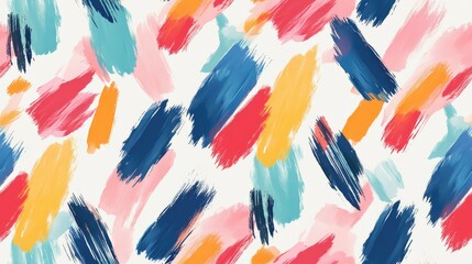 Vibrant seamless pattern featuring colorful brushstrokes and watercolor effects ideal for artistic wallpaper or creative design applications