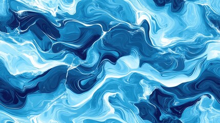 Obraz premium Blue marble texture seamlessly intertwined with ocean wave patterns ideal for textile design and modern decor