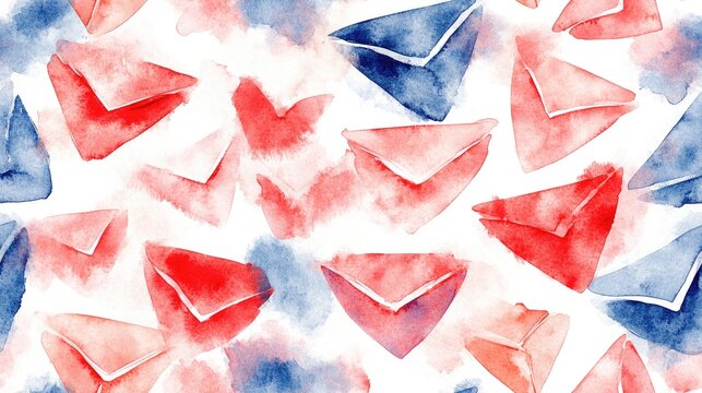 Seamless watercolor pattern of hand drawn love letters on a white background ideal for fabric designs home decor and personalized cards wallpapers prints