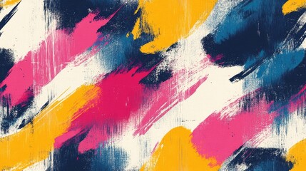 Seamless abstract pattern featuring vivid brush strokes and painted textures for artistic design projects
