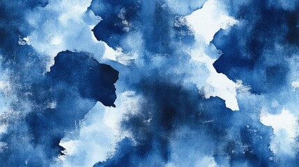Seamless indigo watercolor pattern featuring beautiful distressed silk and navy brush art perfect for fabric design and home decor